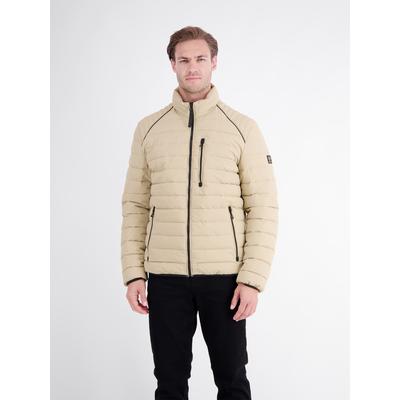 Blouson LERROS "Leichter und modischer Steppblouson mit wärmender Füllung", Herren, Gr. L, beige (gravel beige), 100% Polyester, Jacken Blouson