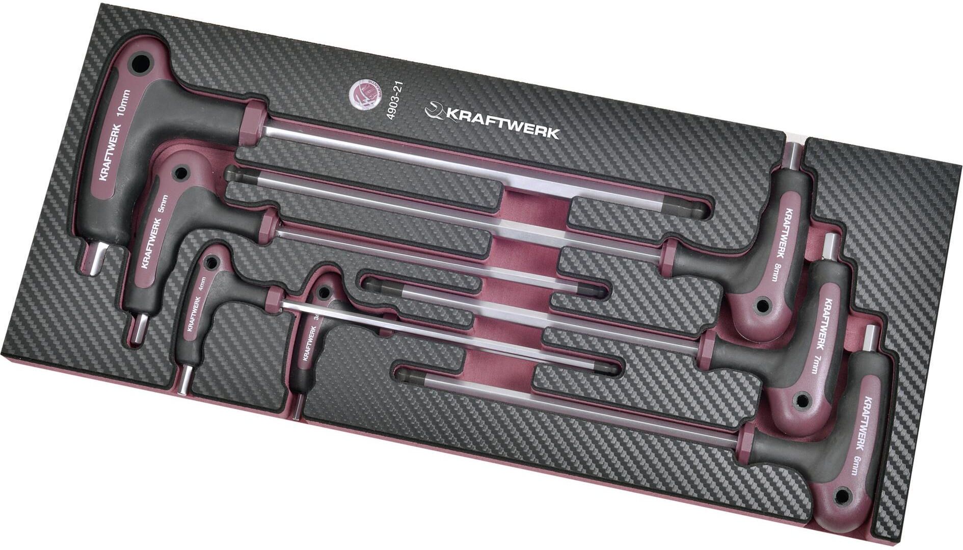Schraubendreher KRAFTWERK "Completo EVA3 T-Griff, 7-teilig", silber (silberfarben), S2-Stahl, Schraubendreher, Schraubendreher silberfarben Einheitsgröße