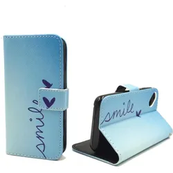 König Design Schutz Hülle für Wiko Sunset 2 Smile Blau Tasche Case Cover Etuis + 1 Panzer Schutz Glas (Wiko Sunset 2), Smartphone Hülle, Blau