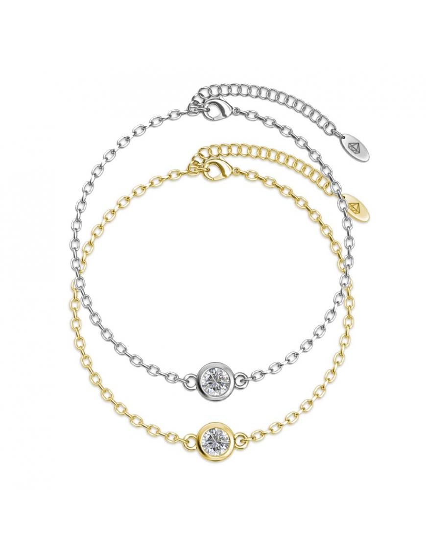 Geburtsstein-Armband - Rhodium, Gold und Kristall
