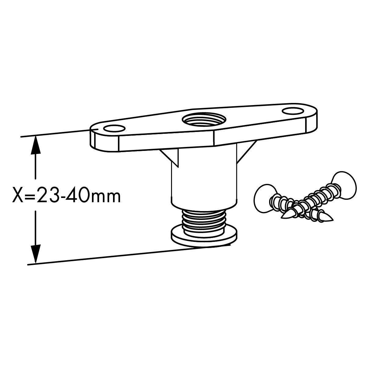Dormakaba Befestigungselement zur Höhenanpassung (Balkontür, Eingangstür, Holztür, Zimmertür) (52004805)