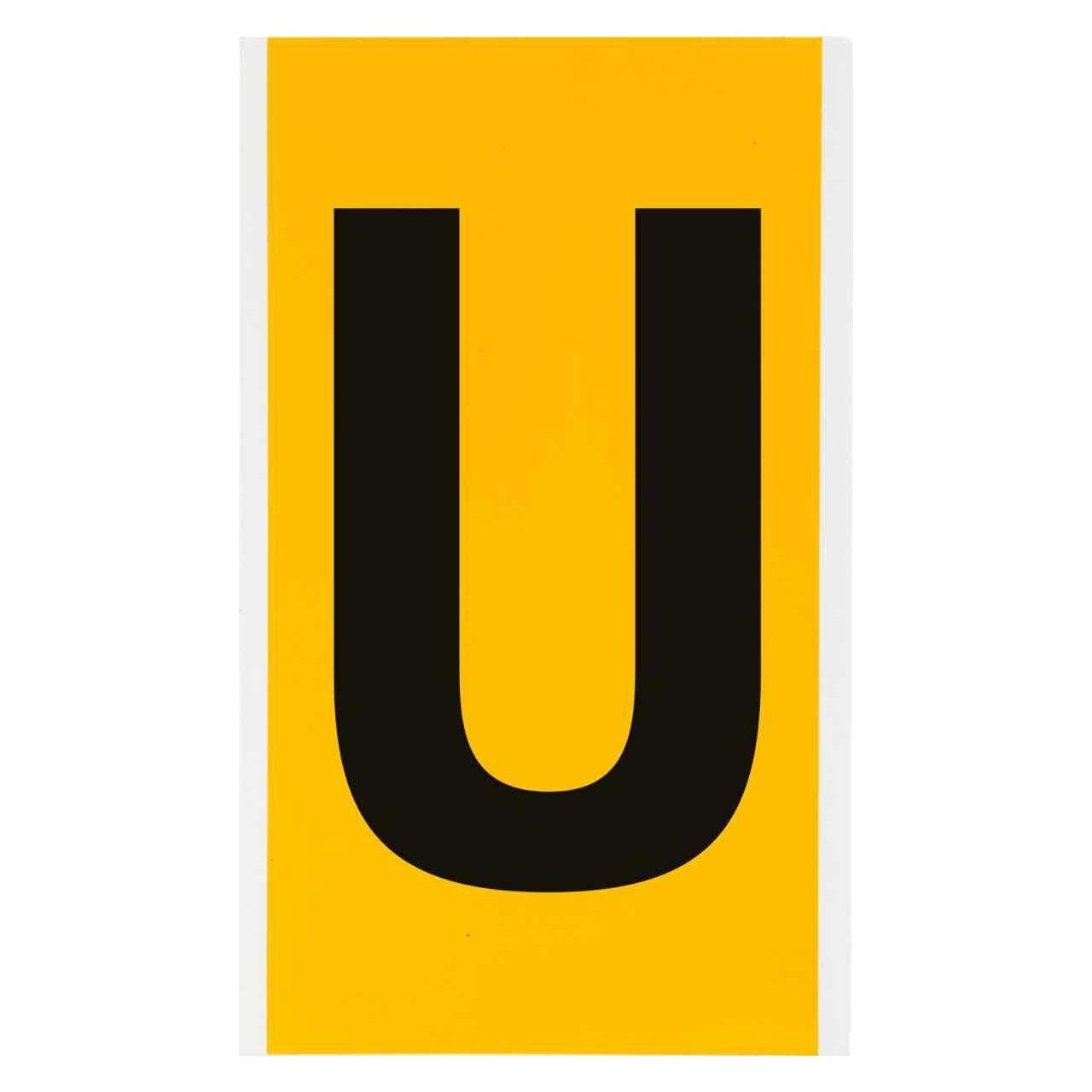 Brady B-946, 1570-U, Vinyl, Beschriftung: U, Schwarz auf Gelb, 127 x 228mm, Schrifthöhe 152mm(25 K (1570-U)