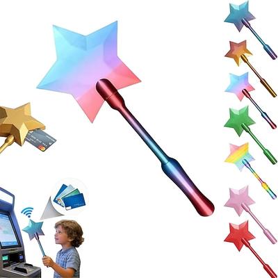 3D-gedruckte Zauberstab-App zum kontaktlosen Bezahlen, magische Sternen-Zauberstäbe zum Bezahlen, Zauberstäbe mit kontaktlosem Kartenhalter, digitale Sternen-Zauberstäbe für einfaches Bezahlen, tolles