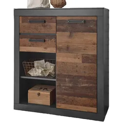KOMMODE Old Used Wood Shabby Design mit grau, Anrichte, 92 x 104 cm
