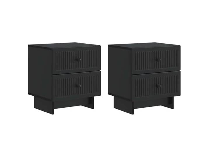 Heofavd Nachttisch 2er Set Schwarz 43x34,5x47,5cm Holzwerkstoff
