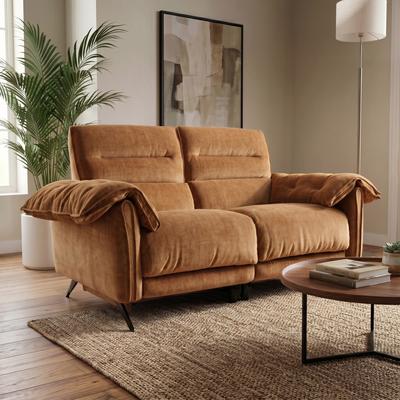 Furniture of America Silon Modern Premium Fabric Oversized Seating Power Loveseat with USB Ports