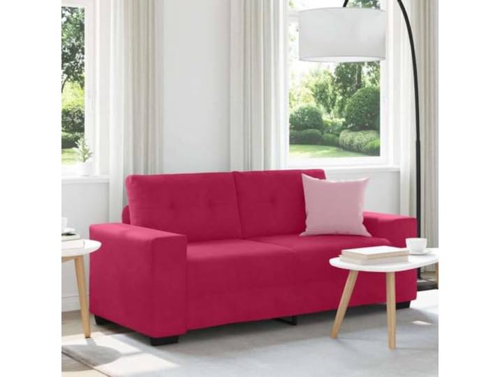 HEFZGDB Zweisitzer-Sofa Weinrot 140 cm Samt Stoffbezug Modernes Relaxsofa mit gepolsterten Sitzflächen und robustem Metallgestell für Wohnzimmer Schlafzimmer Arbeitszimmer
