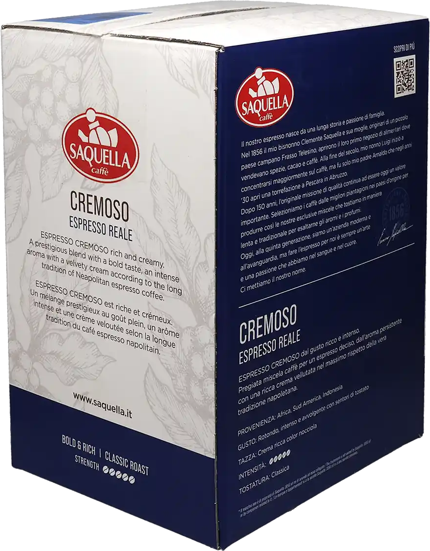 Saquella   Cremoso - 50 Capsules de café pour Bialetti - Espresso - Compatible Bialetti