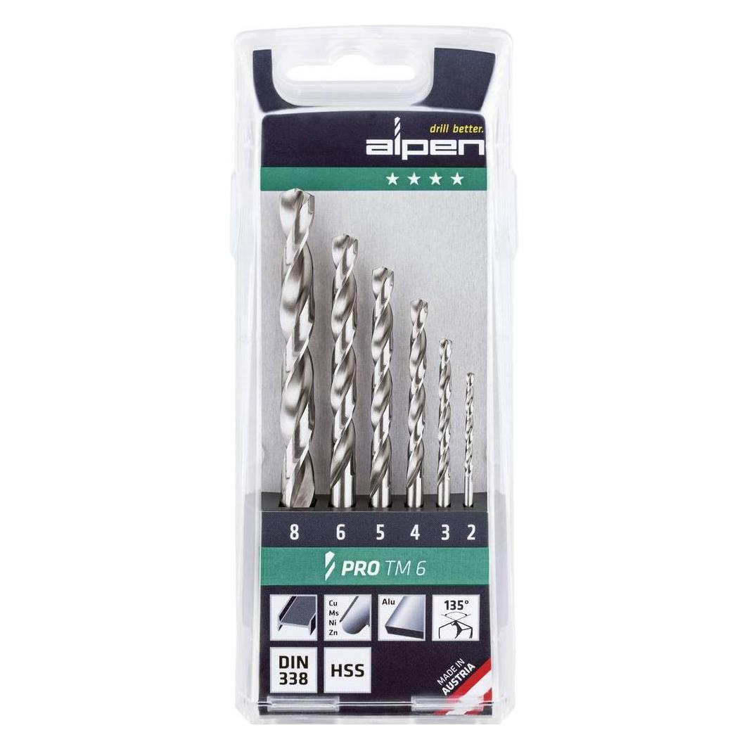 Alpen Metall Spiralbohrer Set HSS Spiralbohrersätze in Kunststoffkassette (2 Millimeter, 3 Millimeter, 4 Millimeter, 5 Millimeter, 6 Millimeter, 8 Millimeter) (0000111806100)