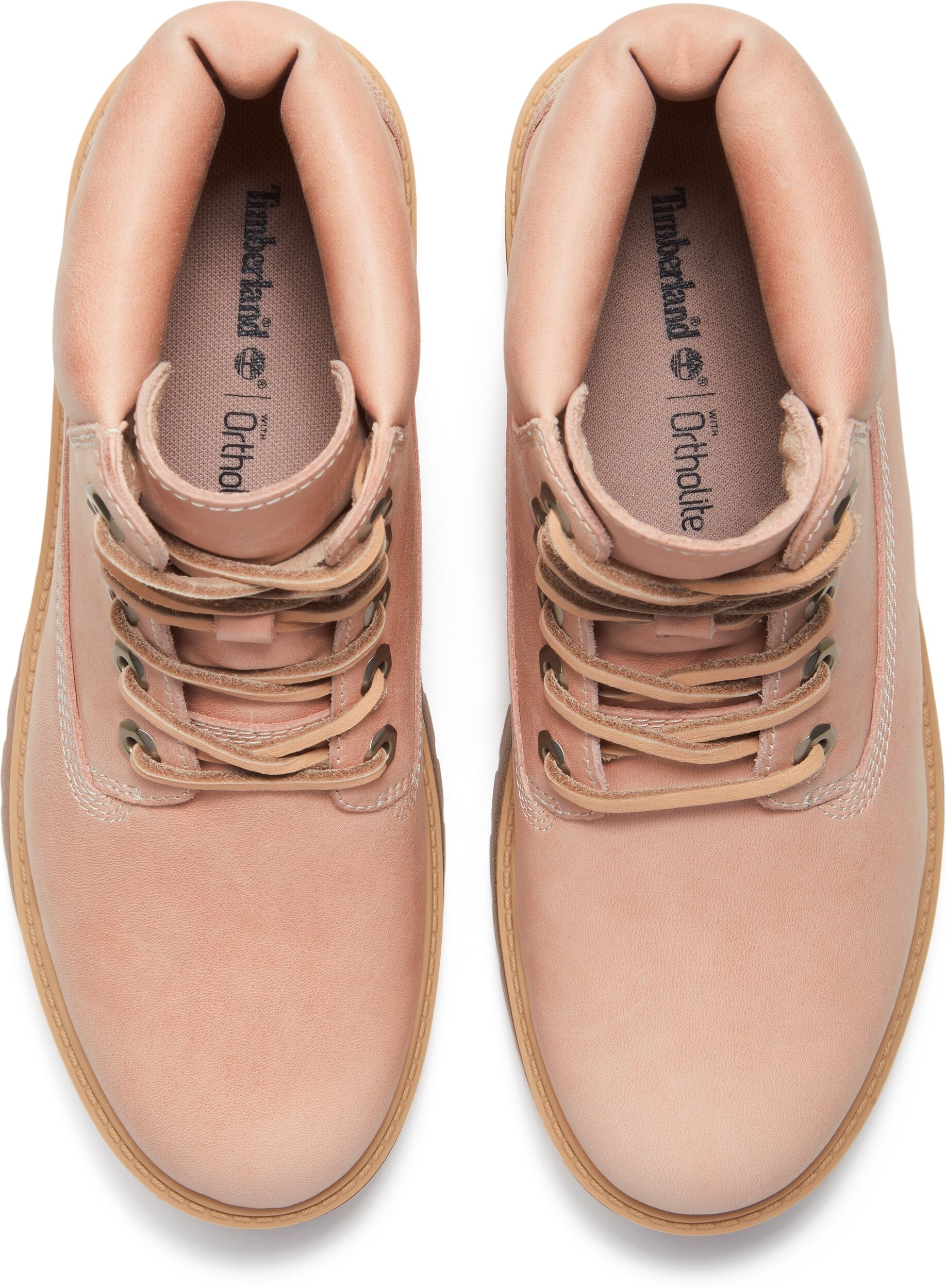 Schnürboots TIMBERLAND "STONE STREET - 6 INCH LACE UP BOOT", Damen, Gr. 38,5, Synthetik, rosa (light pink full grain), Leder, Schuhe Schnürboots light pink full grain 38,5, Synthetik