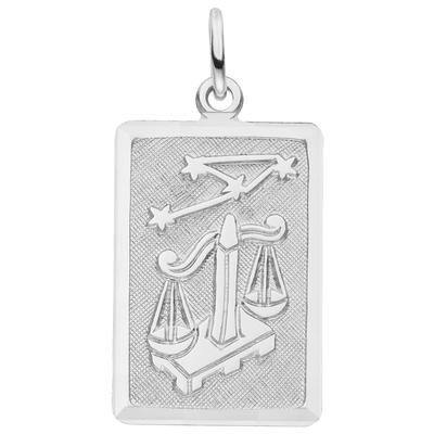 Sternzeichenanhänger JOBO "Sternzeichen eckig mit Sternbild 20 mm", silber 925, Schmuckanhänger, Damen, Waage, Silber 925 (Sterlingsilber), 925 Silber rhodiniert