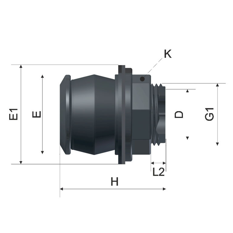 REKUBIK Tankdurchführung Quick Push Flanschverbindung Außengewinde 1" AG 0402810.050707/E