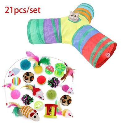Uplift Picks Rainbow Cat Tunnel Collapsible Interactive Play Tube For Cats And Puppies 26