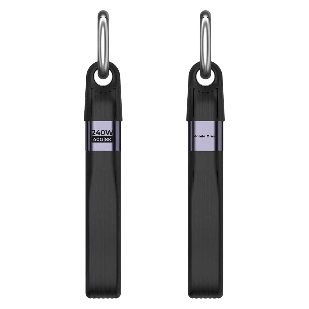 Mobile Origin 240 W, 40 Gbit/s, 8K, USB-C-Schlüsselanhänger-Kabel CB17, schwarz (0.13 m, 240 W) (MO-UK-CB17-BLK)