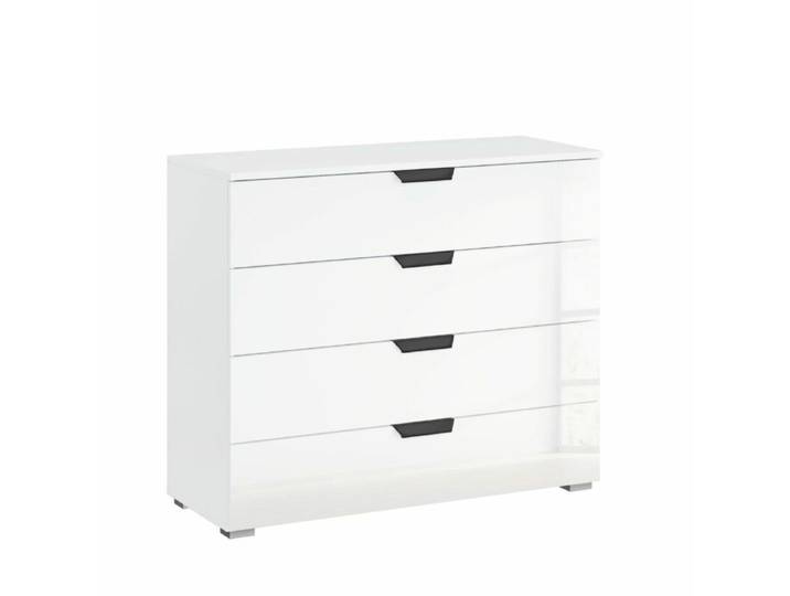 Trendstore Romed Kommode - Kristallglas alpinweiß , 4 Schubkäs