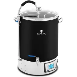 Royal Catering Braukessel mit Isolierung Bierbrauanlage Heimbrauanlage 40 L Edelstahl 2500 W, Getränkespender, Schwarz