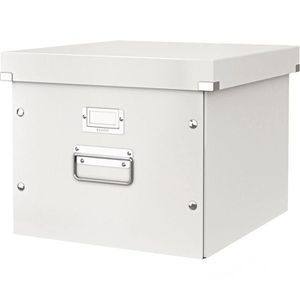 Leitz Hängeregister-Box 6046 WOW Click & Store, A4, für 15 Hängemappen, mit Deckel, weiß