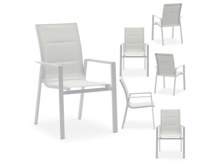 GARTENSTÜHLE TRAPANI 6er-Set weiß