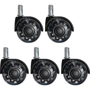 AMSTYLE Stuhlrollen SPM1.978, 5 Stück, Universalrollen, ungebremst, Stift-Ø 11 mm