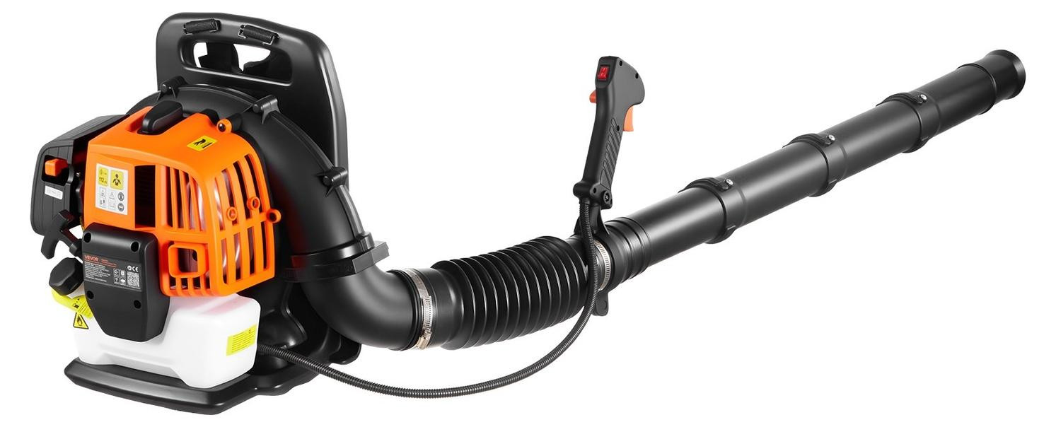 VEVOR Rugzakblazer 43cc 2-takt benzine bladblazer met 1,38 l brandstofreservoir en 815 m³/uur luchtvolume