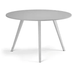 Couchtisch PRIMO ZEN, Durchmesser 120 cm, weißes Metallgestell, grau