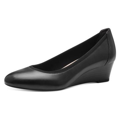 Pumps TAMARIS "Borage", Damen, Gr. 41 (7/7,5), schwarz, Leder, leicht glänzend, unifarben, Schuhe Pumps, eleganter Pumps mit ANTIslide, Businessschuh für Damen, Topseller