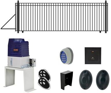 ALEKO Automated Steel Sliding Driveway Gate and Gate Opener Complete Kit – MADRID Style