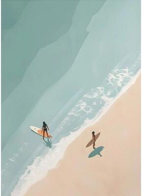 Uplifted Finds Summer Pool Party Canvas Wall Art   Nordic Beach & Ocean Aesthetic Home Decor h 30 X 40 Cm Frame