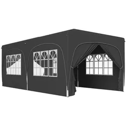 Outsunny Pop-Up-Pavillon Seitenwände höhenverstellbar UPF50+ stabil inkl. Tragetasche 3x6m/Dunkelgrau]