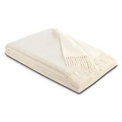 Biederlack Kuscheldecke Cashmere 150 x 200 cm Mischgewebe Marmor Weiß