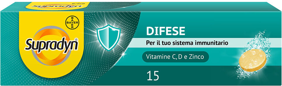 BAYER SpA Supradyn Difese Integratore per il Sistema Immunitario, 15 Compresse Effervescenti