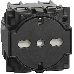 BTicino KG4140A16F LivingNow Kombi- Steckdose Italien in flacher Optik Black