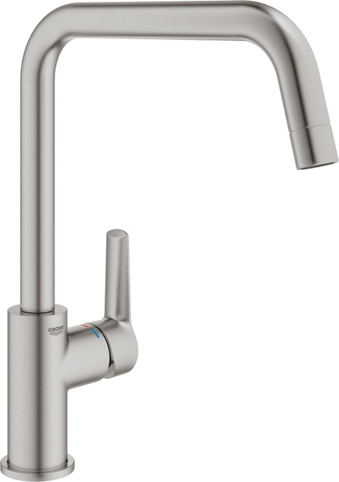 Grohe Supersteel eenhendige wastafelkraan met draaibare uitloop