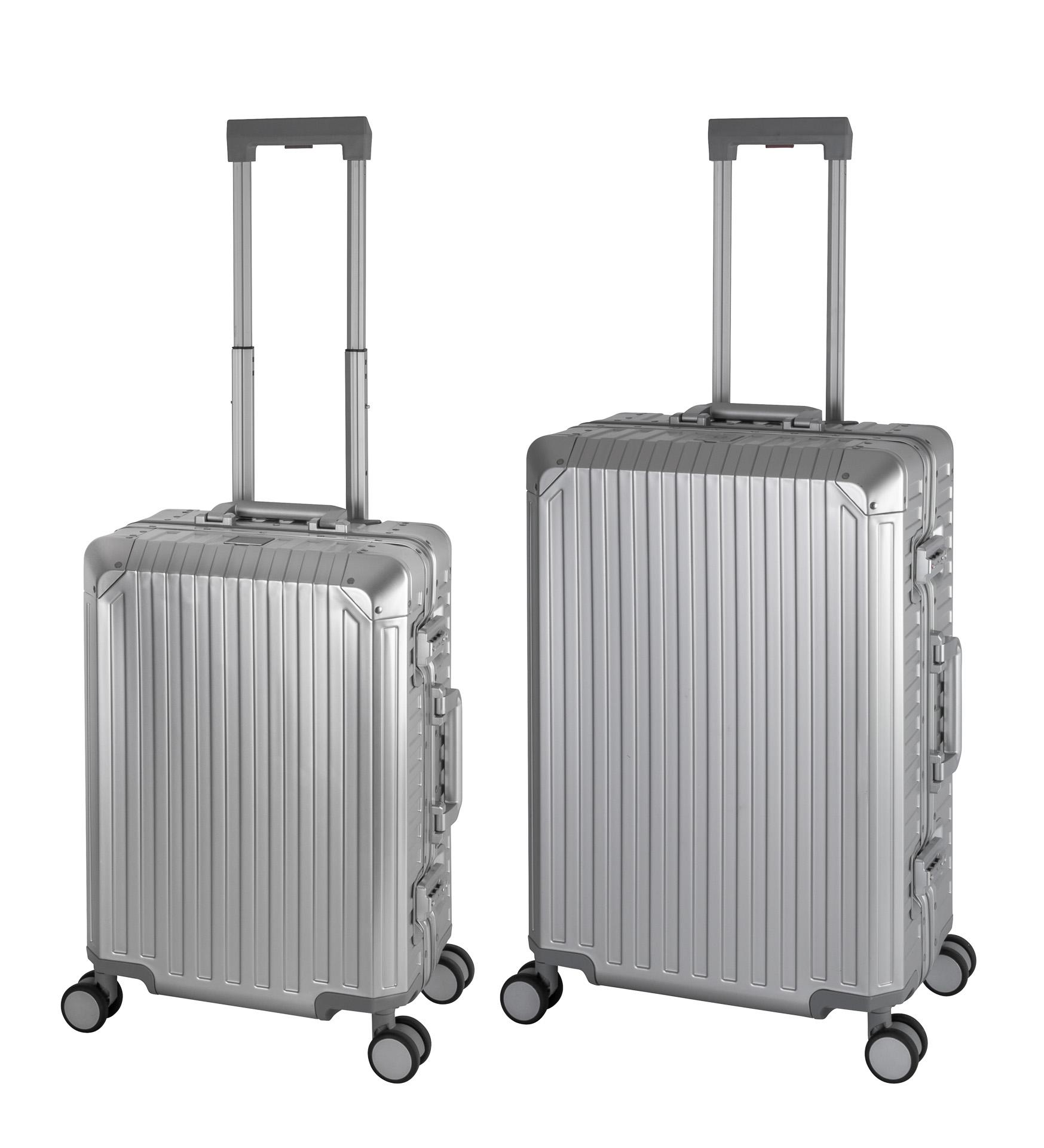 Travelhouse Tokyo - 2er Reisekoffer Set S+M - Aluminium Hartschale Silber