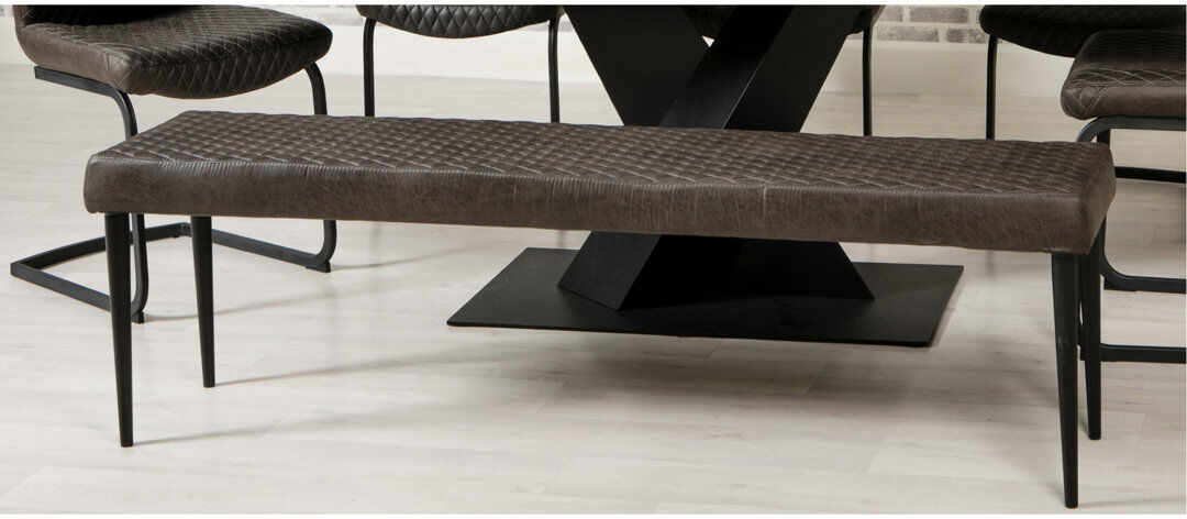 George Oliver Ferguson Upholstered Bench Grey 46cm H X 160cm W X 34cm D