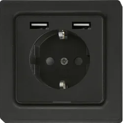 Eltako Schutzkontakt-Steckdose anthrazit matt DSS55E+2xUSBA-am