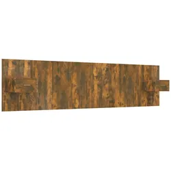Décoshop26 - Kopfteil Schlafzimmeraccessoire Möbelstück mit integriertem Nachttisch und Ablage hellbraunes MDF TDL0205844