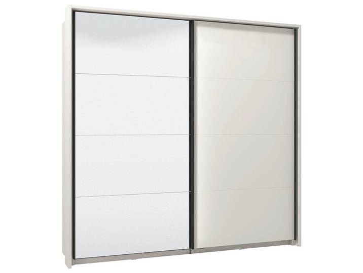 Stylife Schwebetürenschrank, Kaschmir, Glas, 2 Fächer, 220x217.5x62 cm, Schrankfront mit Spiegel, Schlafzimmer, Kleiderschränke, Kleiderschränke mit Spiegel