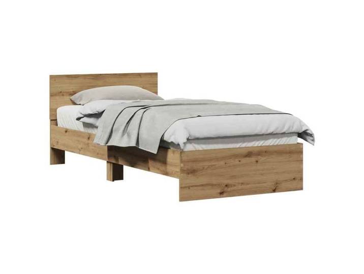 VENTE-FLASH Lit adulte 1 places - Cadre de lit - Chêne artisanal - 75x190 cm - Bois d'ingénierie juy11d