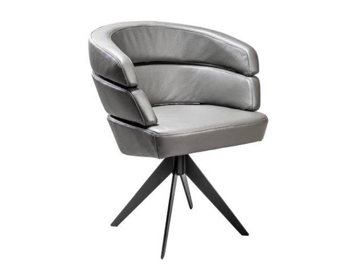 JOOP! Sessel CURVES, grau, Leder