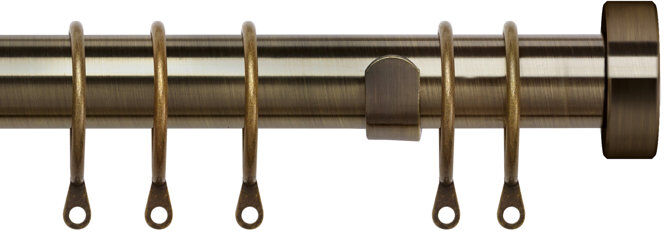 17 Stories Noriana 25-28mm Eton Finial Pole Set Antique Brass 200cm x 380cm