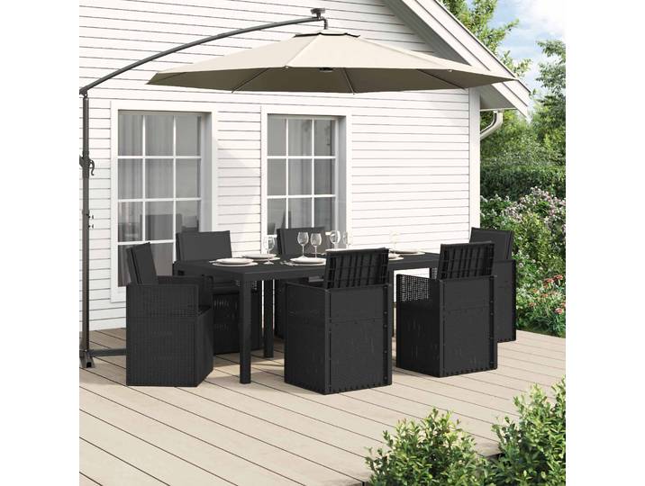 vidaXL Garten Essgruppe 7 stk. Anthrazit PP