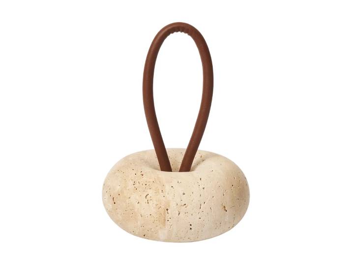 Ferm Living Wa butoir de porte Travertin, Ø14 cm