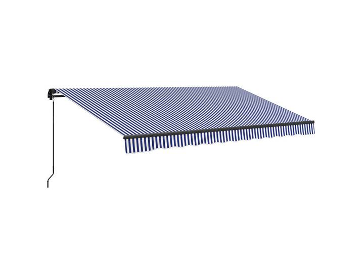 Outsunny Markise, Blau+Weiß, Polyesterstoff, Aluminium, Metall, 300x1x396 cm, Sonnenschutz