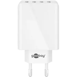 goobay Ladeadapter 30 Watt 4 x USB A weiß weiß