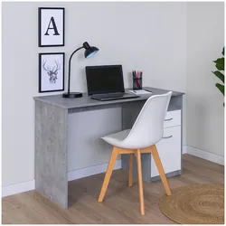 HTI-Living Schreibtisch 120 x 76 cm Beton Weiß