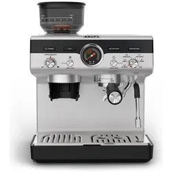 Krups Precision+ XP804T Siebträger-Espressomaschine, Siebträgermaschine, Silber, Schwarz