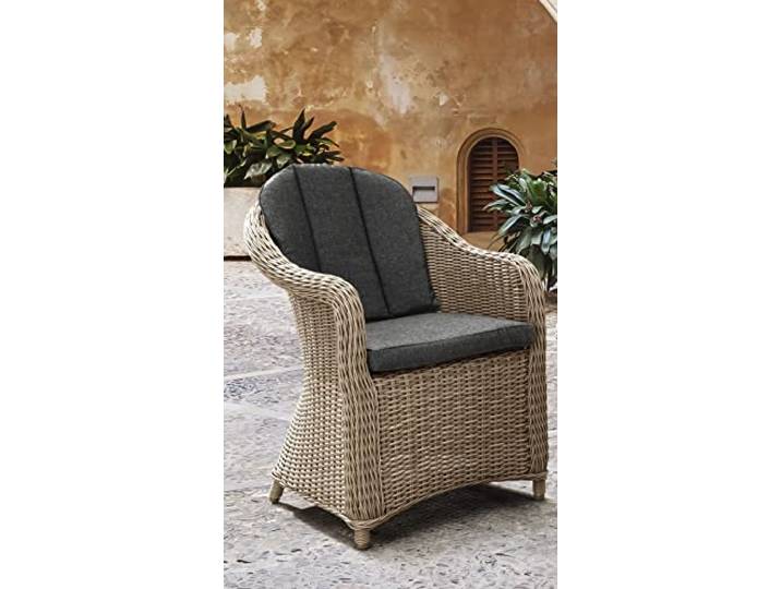 Destiny Gartensessel Malaga 2er Set, Polyrattan + Aluminium, Natur meliert