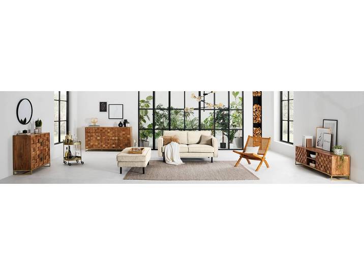 Commode 4 tiroirs 85 x 85 x 40cm Marron/Acacia
