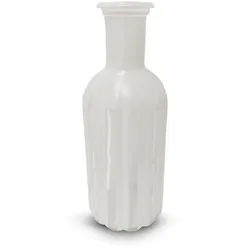 Vase Flasche 19 cm Glas Weiß